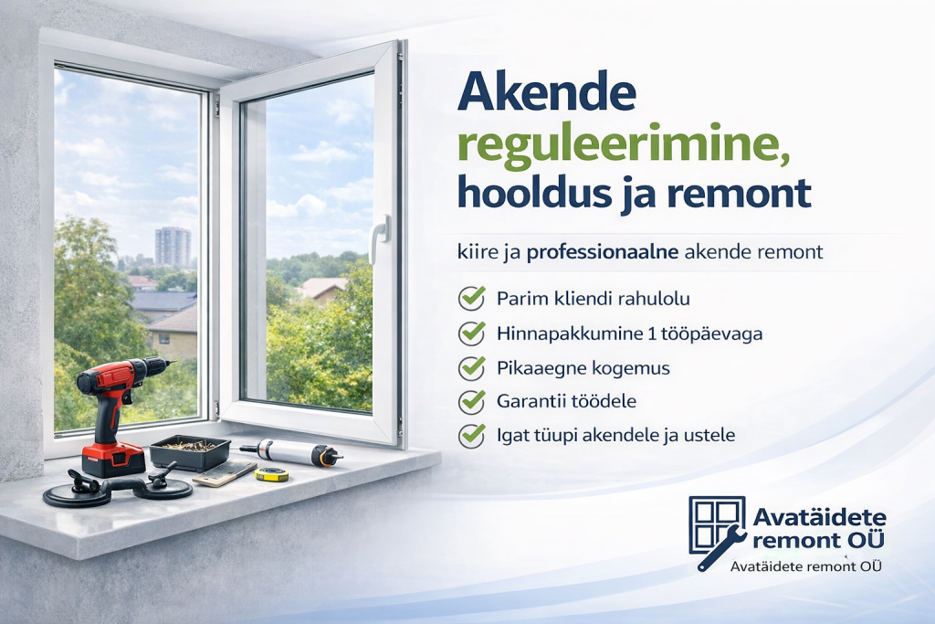 Plastakende reguleerimine ja mehhanismide remont professionaalse teenuse käigus